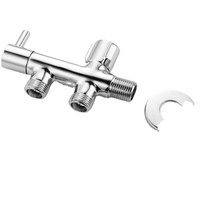 Vanne d'angle à trois voies à Double contrôle avec interrupteur, séparateur d'eau tout en cuivre, une sortie en deux pour toilettes, machine à laver, double sortie