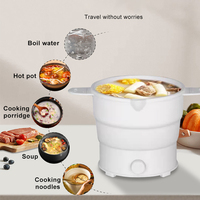 Produit pas cher, logo personnalisé blanc, silicone, 800W, 1,2L, pliable, multifonctionnel, petit appareil de cuisson électrique portable