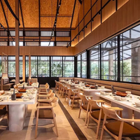 Meubles de restaurant modernes rétro américains, ensemble de chaises et de tables en bois de frêne massif pour hôtel et café, durable, garantie de 3 ans