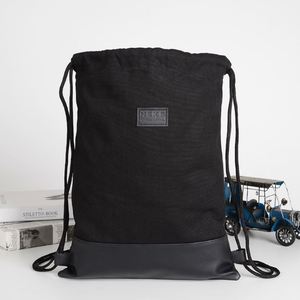 Sac à dos à cordon de serrage certifié BSCI, prix de gros, logo personnalisé, sacs à dos pour femmes, sac à cordon en tissu de coton et polyester - Product Image 4