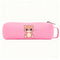 Étui à stylos en silicone imperméable Chinfai avec fermeture éclair, pochette en silicone, porte-cosmétiques en silicone, trousse de maquillage de voyage