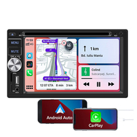 Sistema de Navegación GPS con Pantalla Táctil IPS de 6.2 Pulgadas, Radio FM, Bluetooth, Reproductor de DVD para Auto, Android Auto
