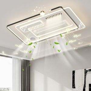 Ventilateur de <span class=keywords><strong>plafond</strong></span> moderne intelligent sans pales en acrylique avec lumière <span class=keywords><strong>LED</strong></span> pour la maison, chambre et salon - Product Image 5