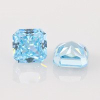 Zircone cubique synthétique de qualité 7A, bleu ciel, à haute teneur en carbone, taille carrée effet glace et taille coussin effet glace, pierres en vrac