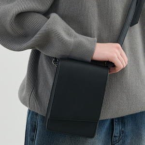 Korean Style Crossbody Phone Bag Unique Vertical for Square Design Versatile Unisex <b>Leather</b> Chest Bag New Small Mobile Phone - Product Image 5