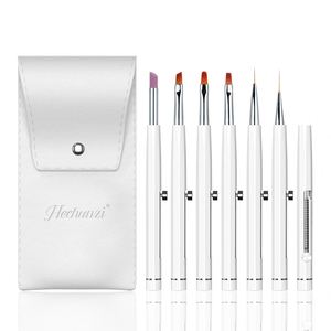 High-end Customized 6pcs <b>Set</b> Multi-function Nylon Cuticle Cuticle Pusher Nail Retractable Acrylic Nail Brush Nail Brush - Product Image 1