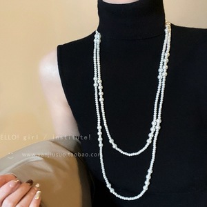 Pearl Layered <b>Necklace</b> Women Multi Layer Clavicle Chain Jewelry Accessory Everyday Wear Bubble Circle Chain Yiwu Origin - Product Image 3