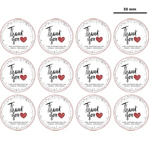 120 unids/lote gracias con pegatina de sellado de corazón <span class=keywords><strong>para</strong></span> decoración de regalo DIY embalaje <span class=keywords><strong>para</strong></span> hornear pegatinas de decoración de vidrio etiqueta personalizada - Product Image 5