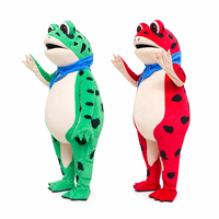Costume de film TV gothique amusant, tête en mousse légère + haut en peluche courte, taille unique adulte, vert/rouge, pour Halloween et marketing de rue