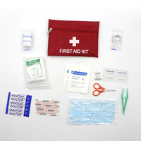 Trousse de premiers secours rouge en tissu Oxford pour l'exportation, kit médical d'urgence pour la famille, les voyages en voiture et la survie en extérieur, lot de 12 pièces, idéal comme cadeau