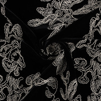 Vêtements de nuit d'hiver pour filles en tissu de velours floral 3D brodé et gaufré en polyester épais noir de luxe Nais