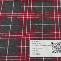 Tissu de chemise en coton mélangé teint en fil double brossé, respirant et de poids moyen, à carreaux, pour hommes et femmes