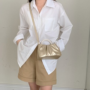 Sac à main plissé en cuir PU pour femme, motif bonbon, doublure polyester, sac nuage bandoulière haut de gamme « Gentle Wind », offre ODM - Product Image 2