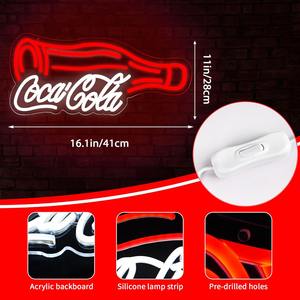 Enseigne néon Cola LED à intensité variable pour la décoration murale de la maison, du centre commercial, du bar, du restaurant, de la fête et du club - Product Image 2