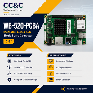 ระบบอัตโนมัติทางอุตสาหกรรม MediaTek Genio 520 SBC Embedded Edge Controller MT8371 PCBA - Product Image 1