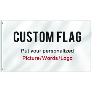 Promotional Large Size Digital Printed Advertising Customized Logo 100% Polyester Custom Flag For Indoor Outdoor Events Show