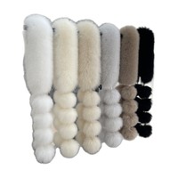 Nouveau foulard musulman carré en fausse fourrure de vison et de renard, avec pompon en fourrure magnétique polyvalent, châle double face en peluche pour l'automne et l'hiver
