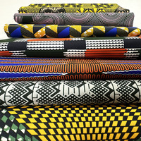 Kain Afrika Ankara 100% Katun Asli dengan Cetakan Lilin Asli Pola Batik untuk Jubah, Kain Pinggang, atau Kemeja
