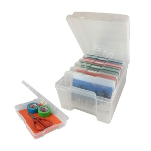 Boîte <span class=keywords><strong>de</strong></span> rangement pour cartes photo <span class=keywords><strong>de</strong></span> <span class=keywords><strong>bureau</strong></span>, petite boîte <span class=keywords><strong>de</strong></span> rangement pour jouets avec 6 boîtes photo personnelles transparentes 26028 4*6 pouces en plastique PS - Product Image 2