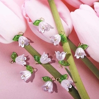 Offre Spéciale 10 pièces breloques de fleurs florales de printemps, pendentifs à breloques élégants pour la fabrication de boucles d'oreilles bracelet collier à faire soi-même