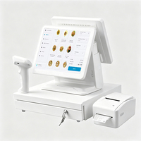 Systèmes de point de vente tout-en-un, écran tactile 15,6 pouces, Android avec lecteur de cartes pour les magasins de café, systèmes de caisse enregistreuse, terminaux de point de vente