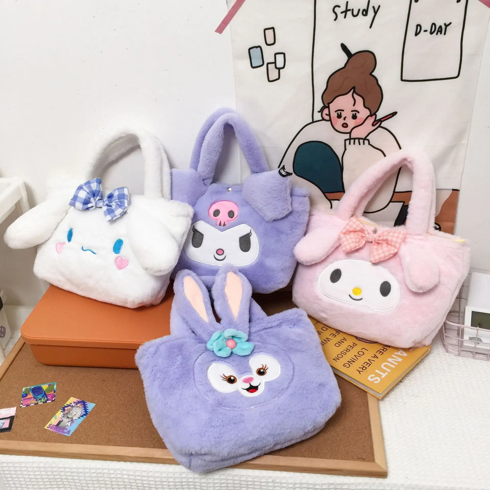 Ruunjoy Kawaii Sanrio Keychain Hello Kitty Plush Melody Plushies Doll  Keyring Kuromi Women Bag Pendant Accessories Toy Gift - China Sanrio Toys  and Sanrio Wallet price