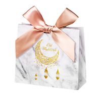 Sacs cadeaux en papier kraft miniature de luxe personnalisés avec poignées en ruban, matériaux recyclés pour l'emballage de bougies et d'artisanat