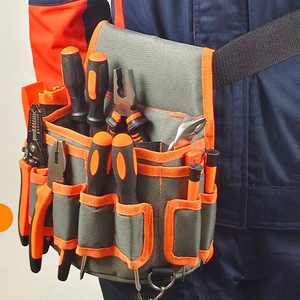 Sacs à outils en cuir personnalisables de haute qualité pour électriciens, avec plusieurs poches, robustes, pour le rangement des outils d'artisanat, vente en gros - Product Image 6