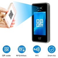 Lector de Tarjetas de Control de Acceso con Código QR 1D 2D, Pantalla a Color de 4.0 Pulgadas, NFC, RFID, Wiegand, USB, RS485, RS232, Logotipo Personalizado