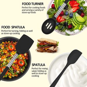14 أداة طهي مقاومة للحرارة أسود غير لاصق طقم أواني مطبخ سيليكون قابلة لإعادة الاستخدام - Product Image 3