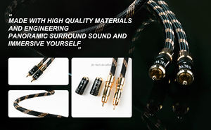 Аудиокабели SKW Audiophiles, 24K позолоченные, из меди сверхвысокой чистоты, с нейлоновой оплеткой, для сабвуфера, RCA-RCA, 1 м, для DVD-плеера и колонок - Product Image 5