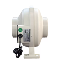 Ventilateur de gaine silencieux à flux mixte turbo de 4 pouces, pales en acier galvanisé, moteur à induction 220V, garantie 1 an, air frais, blanc