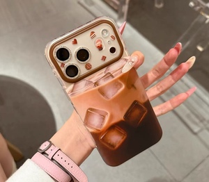 Creatieve koffie-ijsblokjesillustratie voor iPhone 17 Pro Max Apple 16 telefoonhoesje <span class=keywords><strong>15</strong></span> nieuw model 14 Plus volledige bescherming voor vrouwen - Product Image 6