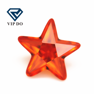 Gemas sueltas de circonia cúbica, 3x3mm, 12x12mm, naranja/naranja, <span class=keywords><strong>rojo</strong></span>, corte de estrella de cinco puntas, diamante sintético, forma de estrella, piedra CZ - Product Image 4