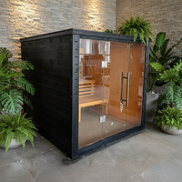 Salle de sauna en bois robuste et sauna extérieur avec équipement de sauna et hammam, provenant d'une usine chinoise