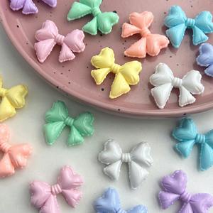 2025 Hot New DIY Accesorios Crema Color sólido Globo Streaming Bow Beads Pintado a mano Acrílico Plástico y Lucite Beads - Product Image 2