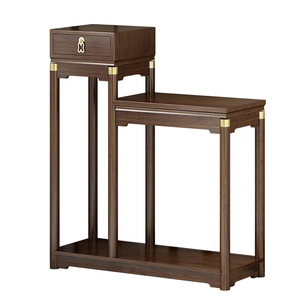 Wood Console <b>Table</b> With Shelf For Living Room Storage And Display Asian Style - Product Image 5