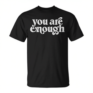 Camiseta inspiradora You Are Enough, color negro, unisex, talla para adultos - Product Image 2