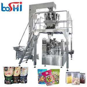 Granulierte Lebensmittel Rotary Pouch Verpackungs maschine Snack Brownie Kekse Pfeil wurzel Kekse Reiskuchen Gebackene Snacks Verpackungs maschine