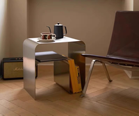 Fabricant de meubles modernes nordiques Table basse carrée en acier inoxydable Table d'appoint