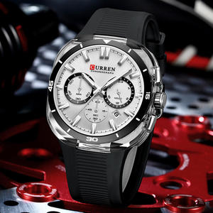 Nuevo Reloj de Pulsera de Cuarzo de Acero Inoxidable de Lujo 8502 con Correa de Silicona, Resistente al Agua, Fecha Automática, Reloj Casual para Hombre - Product Image 3
