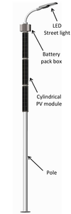Sistema de Alumbrado Público Solar LED Híbrido de 120W para Exteriores, Impermeable IP66, con Poste de 8M, Batería Flexible para Carreteras, Garantía de 5 Años - Product Image 3
