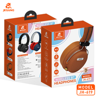 Casque audio vintage BT supra-auriculaire en cuir PU avec coussinets confortables, charnière métallique, son stéréo multicolore pour la musique et le gaming, vente en gros
