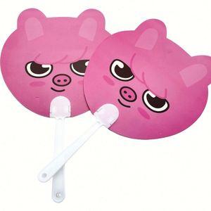 KPOP Custom Photo Printed Hand Fans Clear Plastic Craft Round Picket for Self Expression - Product Image 4