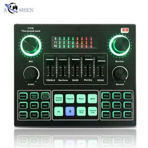 Interface de mixage audio F9 en gros, carte son externe USB pour studio et diffusion en direct avec Bluetooth pour téléphone et ordinateur - Product Image 1