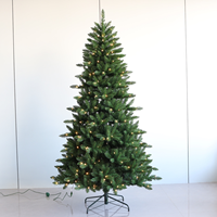 Sapin de Noël Artificiel Épicéa Pré-Illuminé de 2,10 m avec Télécommande et Minuteur, Pointes Givrée