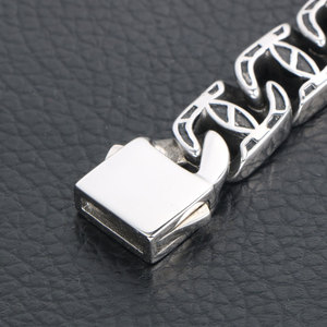 Pulsera romana de estilo europeo americano para hombre, brazalete geométrico de acero de titanio, joyería CE228 - Product Image 3