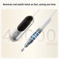 Perceuse à ongles électrique portable professionnelle 40000 tr/min avec contrôle de vitesse intelligent IA, moteur sans balais, rechargeable, pour salon de manucure