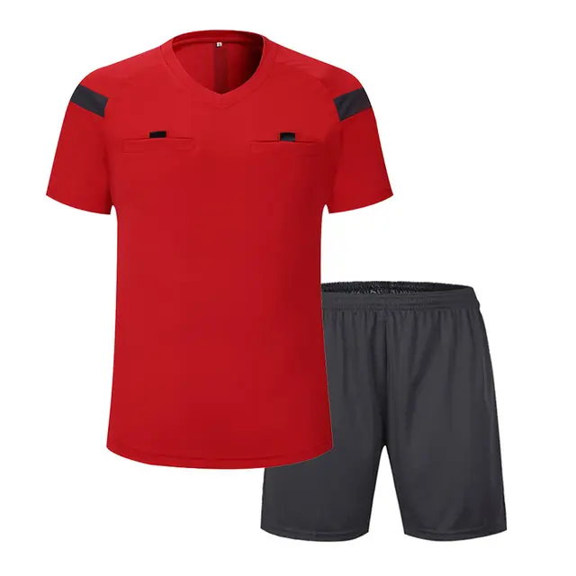 Wholesale Custom Soccer Jersey Professional Men Soccer Referee Uniform Referee Jersey Shorts Sets Football Referee Outfit Jersey