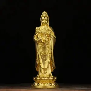 Chinese temple send son Guanyin Buddha design and custom 24k gold child Guanyin pendant manufacturing Decoration processing